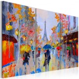 Cumpara ieftin Tablou pictat manual - Rainy Paris 120x80 cm