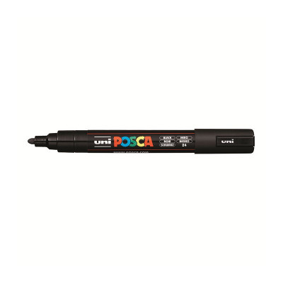 Marker universal UNI PC-5M Posca, 1.8-2.5 mm, negru foto