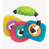 Jucarie de dentitie, Playgro, Multifunctionala, Textured teething Rattle, Multicolor