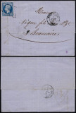 France 1861 Postal History Rare Cover + Content Rive de Gier Beaucaire DB.367