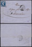 France 1861 Postal History Rare Cover + Content Rive de Gier Beaucaire DB.367