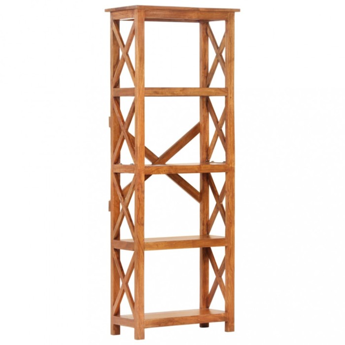 Gossi biblioteca, 60x30x160 cm lemn masiv acaciacu finisaj tip miere
