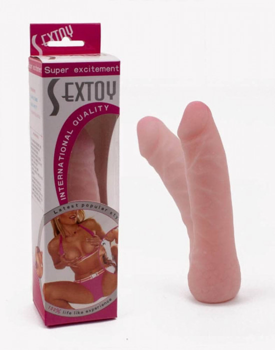 Dildo Clasic Flexibil, Natural, 16 cm