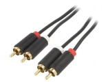Cablu RCA dublu, 0.5m, aurit, negru, Vention