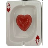 Scrumiera tip carte joc as inima rosie