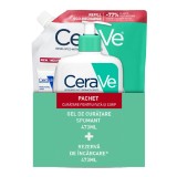 Pachet Gel spumant de curatare, 473ml + Rezerva Gel spumant de curatare, 473 ml, CeraVe