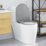 Capac WC cu eliberare rapidă, &icirc;nchidere lentă, gri, duroplast