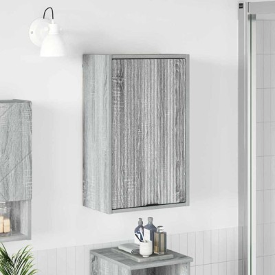 vidaXL Dulap de Baie cu ușă sonoma gri 39 x 23.5 x 65 cm Lemn compozit foto