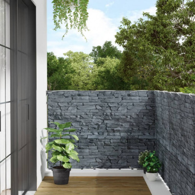 vidaXL Paravan de grădină cu aspect de piatră, gri, 500x120 cm PVC foto
