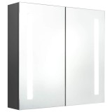 Cumpara ieftin Dulap de baie cu oglinda si LED, gri, 62x14x60 cm