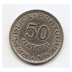 Angola 50 Centavos 1950 Nickel-bronz, 22.64 mm KM-72