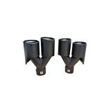 Ornament toba dubla negru mat dreapta / stanga intrare 60mm Cod: 7100417M Automotive TrustedCars