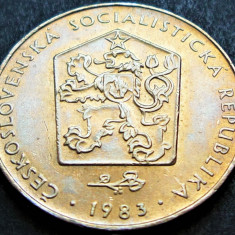 Moneda 2 COROANE - RS CEHOSLOVACIA, anul 1983 *cod 1624 = luciu de batere