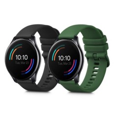 Set 2 curele pentru OnePlus Watch, Kwmobile, Verde/Negru, Silicon, 56982.80 foto