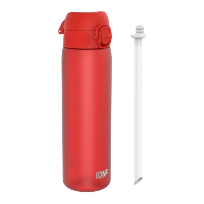 Sticla apa Slim, cu pai, recyclon, 500ml, Red - Ion8 foto