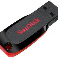 Stick USB SanDisk Cruzer Blade, 128GB, USB 2.0 (Negru/Rosu)