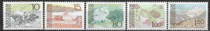 C3724 - Liechtenstein 1972 - Peisaje 5v.nestampilate MNH