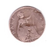 Moneda Anglia 1/2 / half penny 1921, uzata, curata