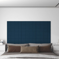 vidaXL Panouri de perete 12 buc. albastru 60x15 cm catifea 1,08 m²