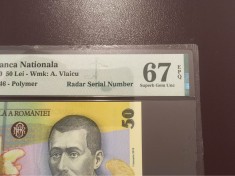 Romania 50 lei 2020 pick 120j grad 67 pmg SERIE RADAR foto