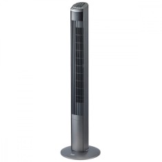 Ventilator turn Trisa Fresh Breeze 9346.43, Telecomanda, Putere 45W, 3 viteze, Inaltime 120 cm, Flux de aer puternic, INOX / Negru ProDesign DailyAppl