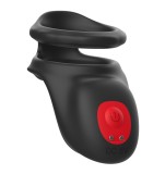 Inel penis Multipleasure Negru/Rosu