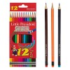 Set Creioane Colorate Little President, 12 Bucăți, Cu Radieră, Multicolor, Oem