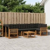 Cumpara ieftin Set de canapele de exterior 8 buc. 7-Locuri Natural si Negru