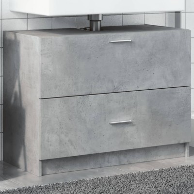 vidaXL Dulap de chiuvetă, gri beton, 78x37x59 cm, lemn prelucrat foto