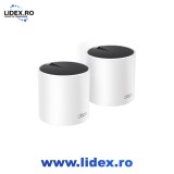 Sistem Wireless Mesh TP-LINK Deco X55 AX3000, Wi-Fi 6, Dual-Band 574 + 2402 Mbps, 2 buc, alb