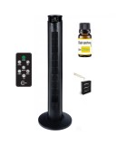 Ventilator turn Carruzzo cu telecomanda, 45 W, temporizator, ionizare, rezervor pentru uleiuri aromate cu ulei inclus, negru