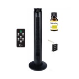 Ventilator turn Carruzzo cu telecomanda, 45 W, temporizator, ionizare, rezervor pentru uleiuri aromate cu ulei inclus, negru