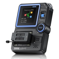 Tester Multifunctional Electronice, Tranzistori, Condensatori, Diode, Rezistente, Inductori, Ecran 1.44 inch, Auto Detectie, USB, Negru/Albastru