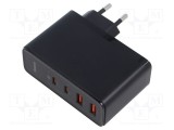 Alimentator BASEUS 5-20V 5A USB C și USB A, &icirc;ncărcare rapidă PD 3.0, 100W, GaN, negru