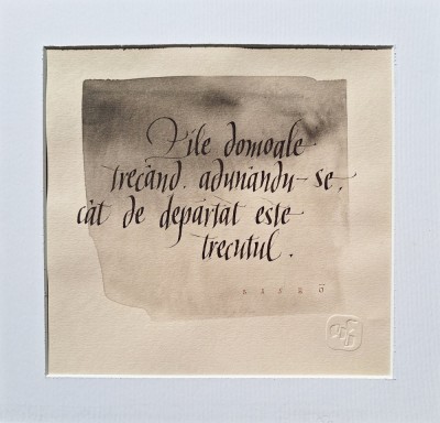 Bogdan Tanase Marinescu - Compozitie caligrafica - Haiku Matsuo Basho, 2024 foto