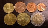 Lot 7 monede diferite Slovenia - 1,2,5,10,20,50 Euro Cent si 2 Euro, Europa