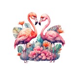 Cumpara ieftin Sticker decorativ Flamingo, Roz, 53 cm, 3682ST, Oem