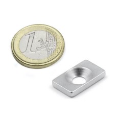 Placuta metalica cu gaura ingropata, 20x12x3 mm