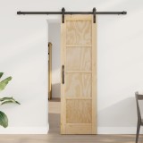 vidaXL Ușă glisantă Natural și Negru 61 x 198,5 cm Lemn masiv de pin 3445395