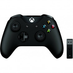 Gamepad Microsoft Xbox One Wireless Controller Black + Wireless Adapter v2 Negru foto