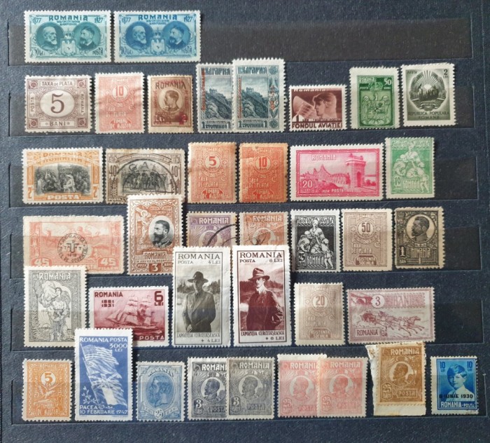 Romania 1881-1952 - 38 timbre deparaiate fara guma sau cu defecte