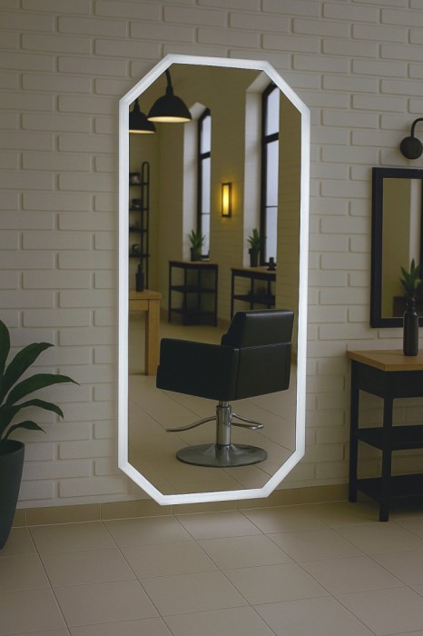 Consolă coafor frizerie oglindă coafor LED 170x70 PRO acrilic