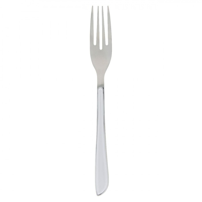 Furculiță Tac&acirc;muri, Otel Inoxidabil, M&acirc;ner Alb, 21cm