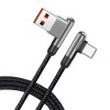 Lito - Data Cable (LD13) - USB to Type-C Fast Charging 60W, Nylon Braided, Right Angle Design, 1m - Black
