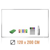 Pachet tabla magnetica alba 120&amp;#215;200 cm, cu accesorii incluse, VISUAL