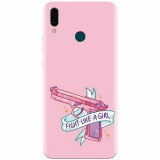 Husa silicon pentru Huawei Y9 2019, Fight Like A Girl