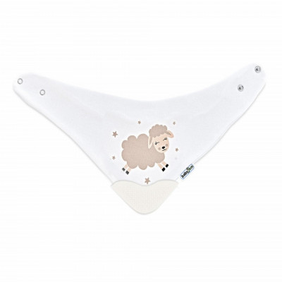 Baveta triunghi cu accesoriu dentitie babyjem cowboy bib (culoare: ecru) foto