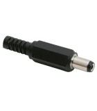 Mufa DC 2.1x5.5mm tata pe fir cu protector de cablu, Oem