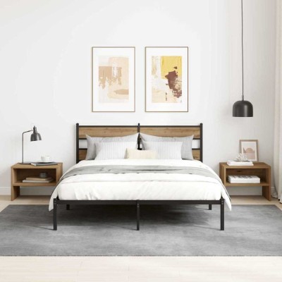 vidaXL Dulap de noapte stejar artizanal 40 x 40 x 30 cm Lemn compozit 875005 foto