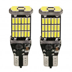 Set 2 x Becuri auto LED SMD, T15, 16W, Canbus, 45LED foto